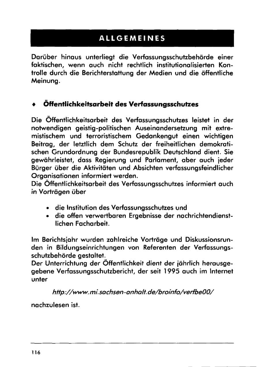 Seite 126 des Verfassungsschutzbericht 2000 Sachsen-Anhalt