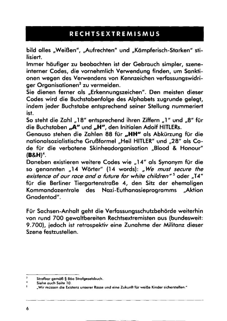Seite 16 des Verfassungsschutzbericht 2000 Sachsen-Anhalt