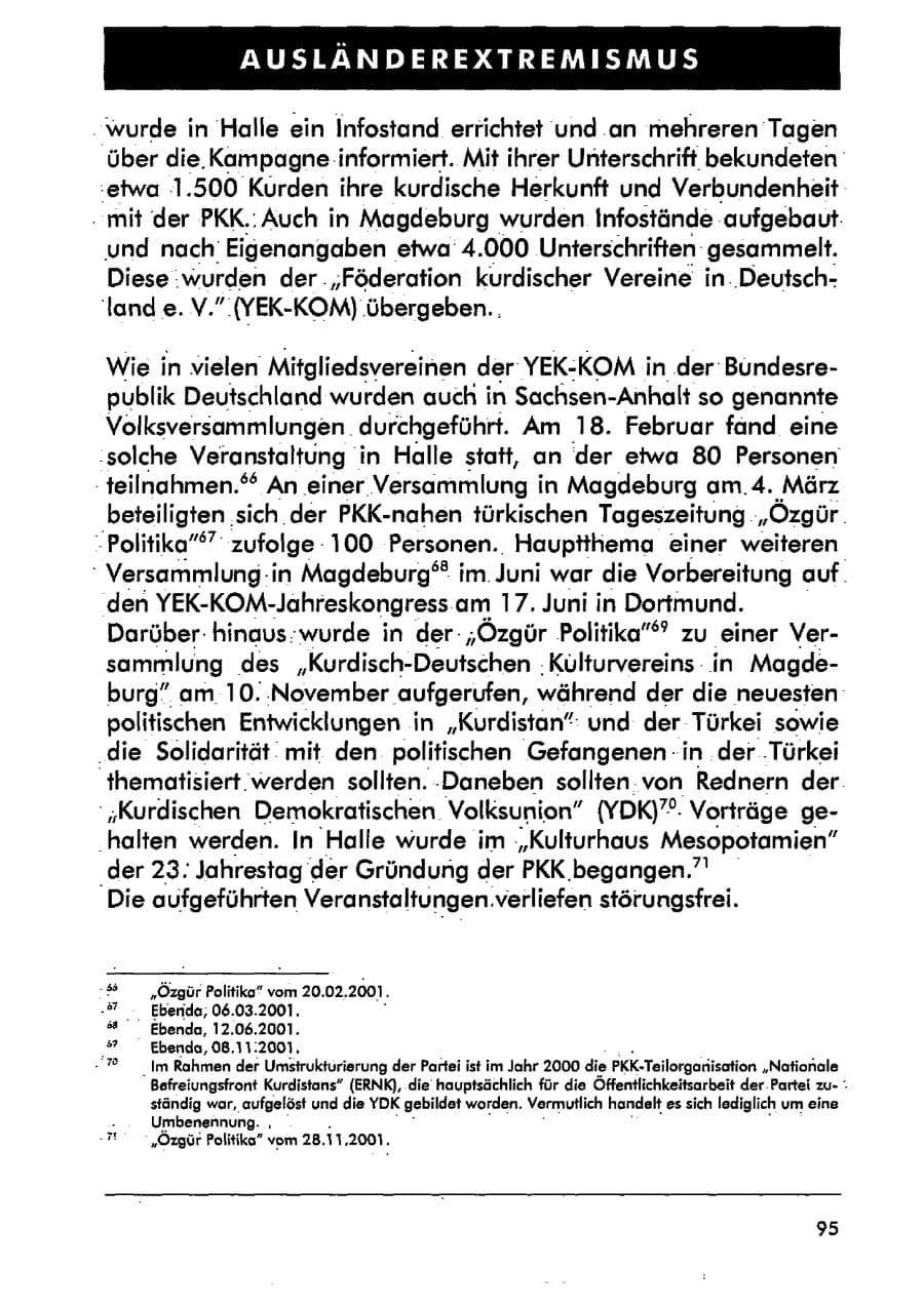 Seite 106 des Verfassungsschutzbericht 2001 Sachsen-Anhalt
