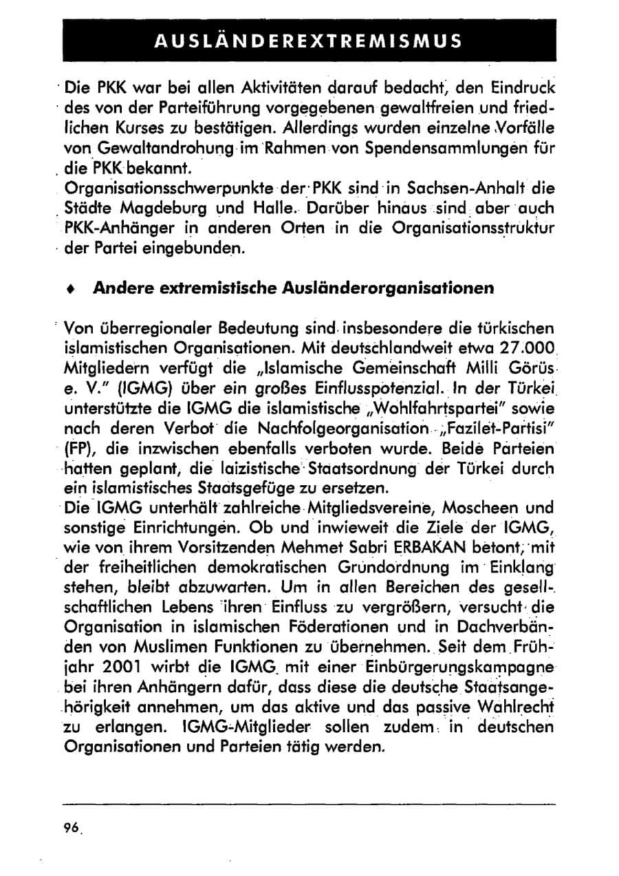 Seite 107 des Verfassungsschutzbericht 2001 Sachsen-Anhalt
