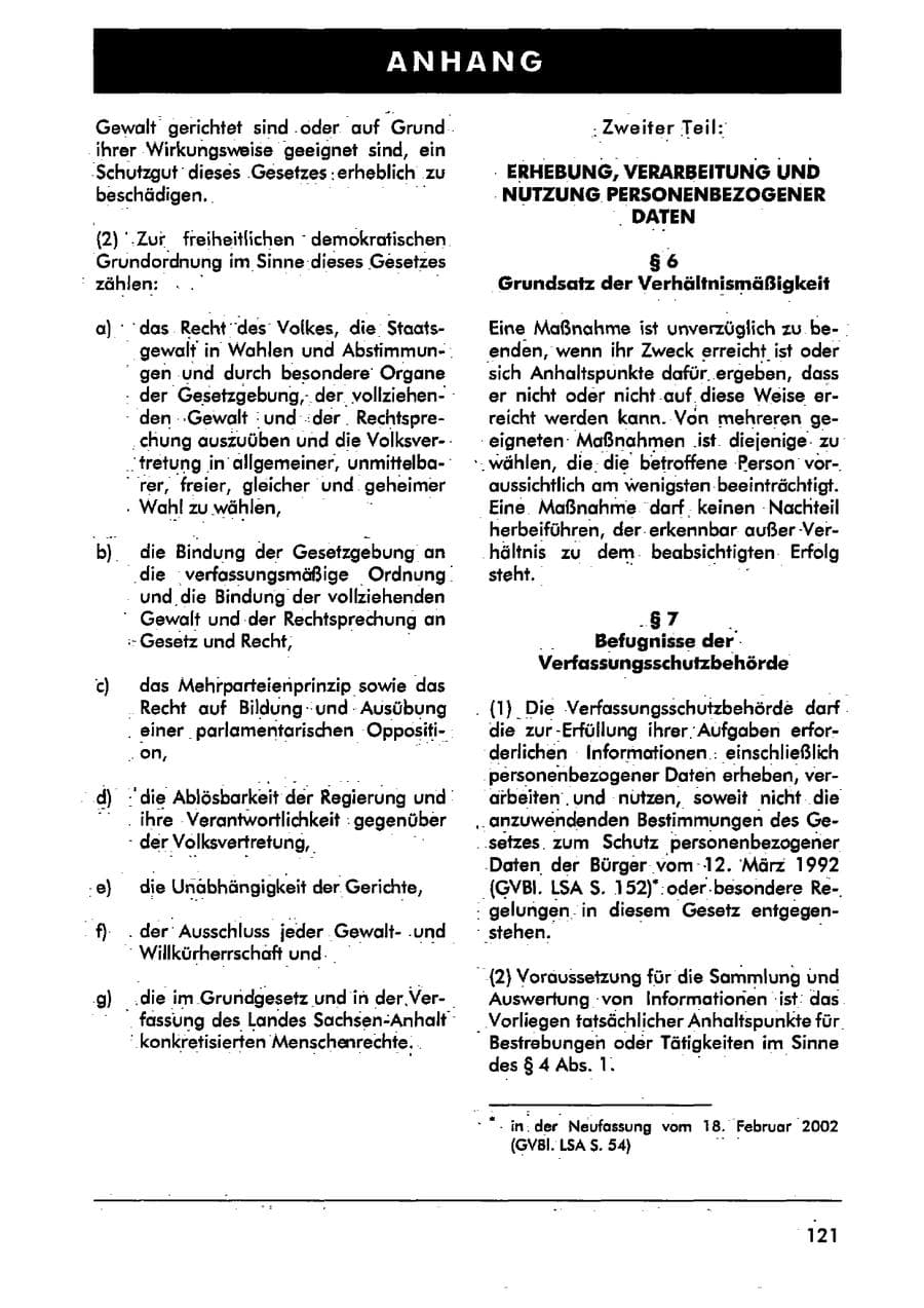 Seite 132 des Verfassungsschutzbericht 2001 Sachsen-Anhalt