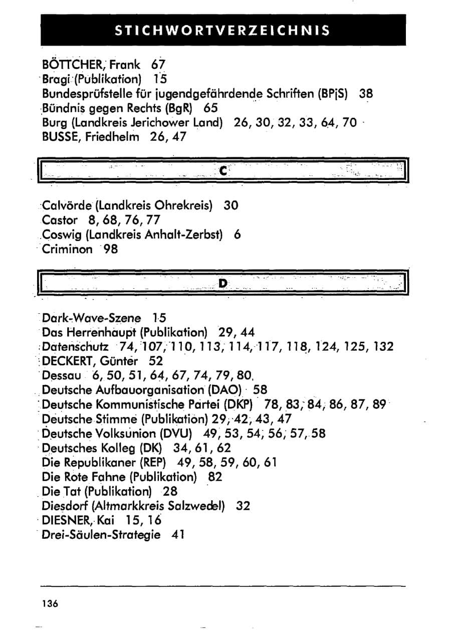 Seite 147 des Verfassungsschutzbericht 2001 Sachsen-Anhalt