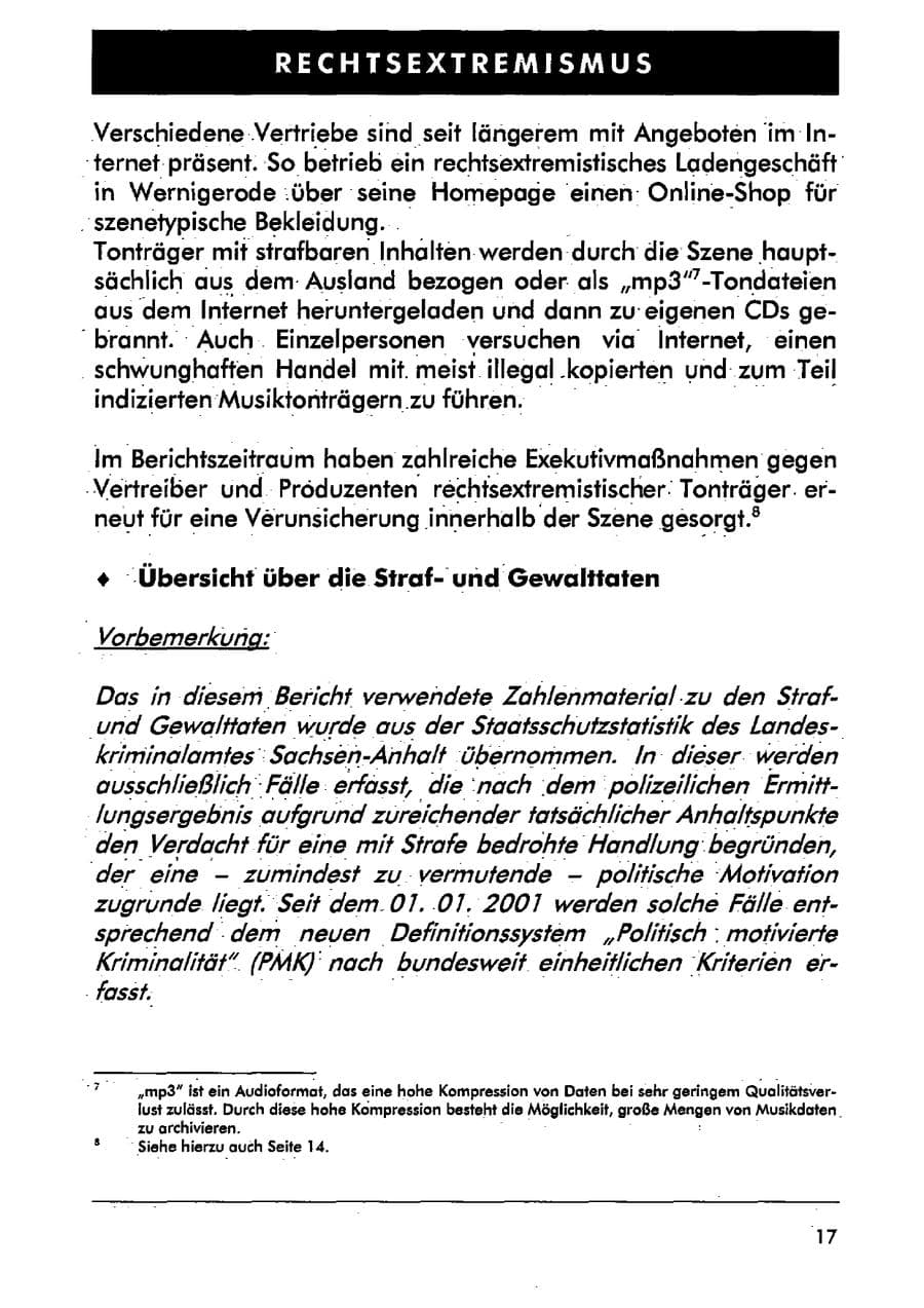 Seite 28 des Verfassungsschutzbericht 2001 Sachsen-Anhalt