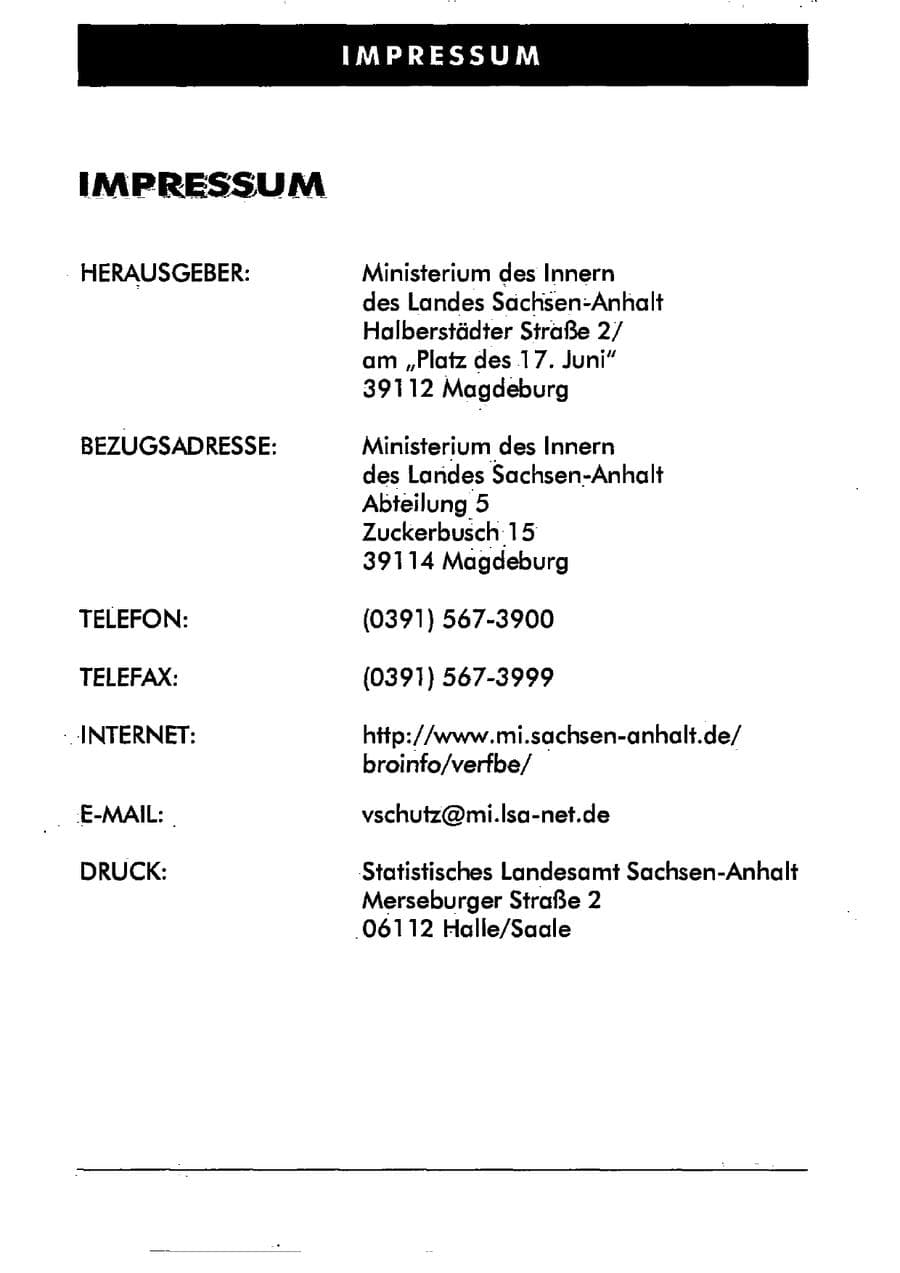 Seite 4 des Verfassungsschutzbericht 2001 Sachsen-Anhalt