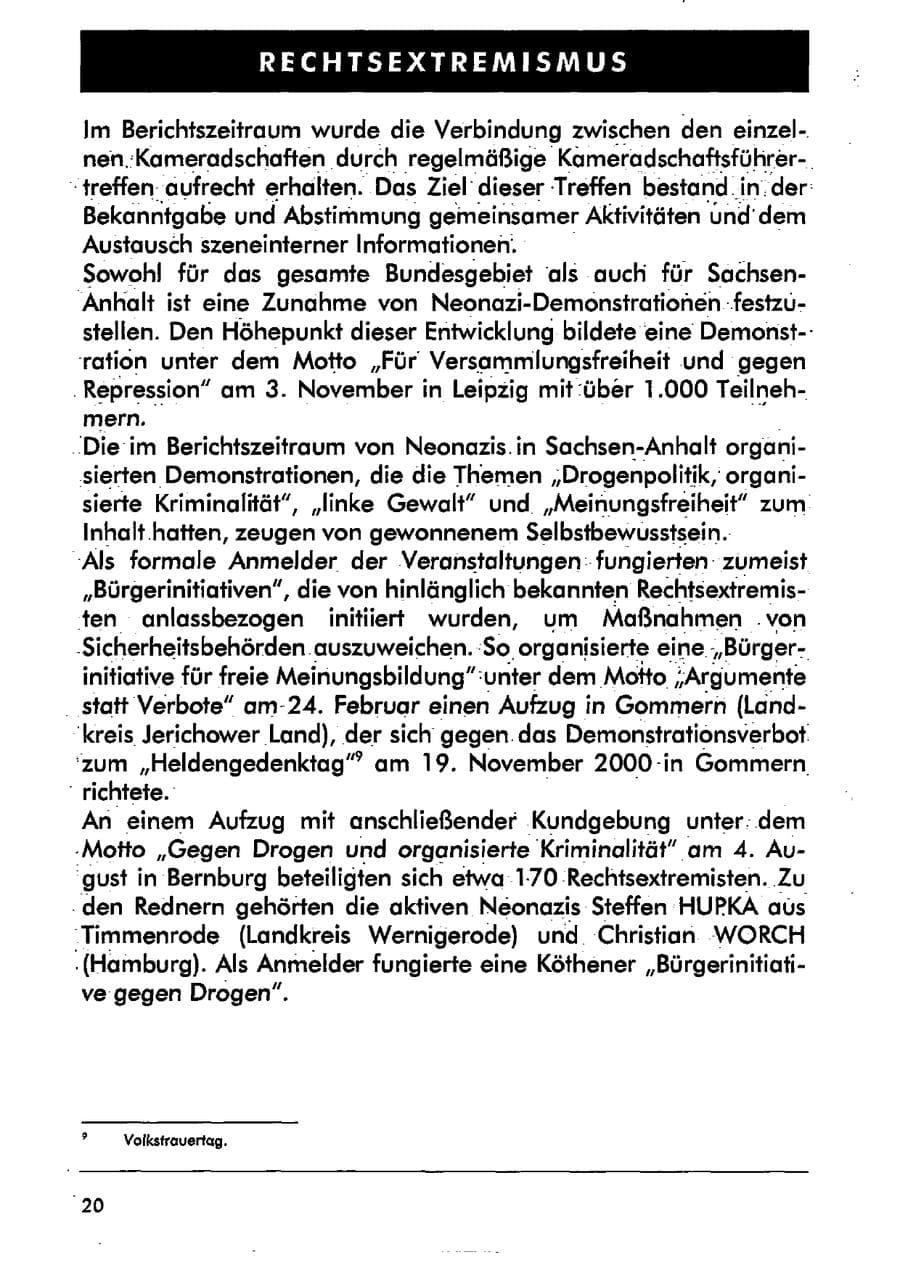 Seite 31 des Verfassungsschutzbericht 2001 Sachsen-Anhalt