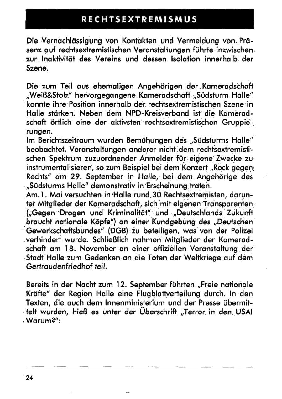 Seite 35 des Verfassungsschutzbericht 2001 Sachsen-Anhalt