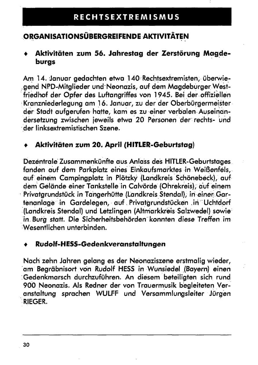 Seite 41 des Verfassungsschutzbericht 2001 Sachsen-Anhalt