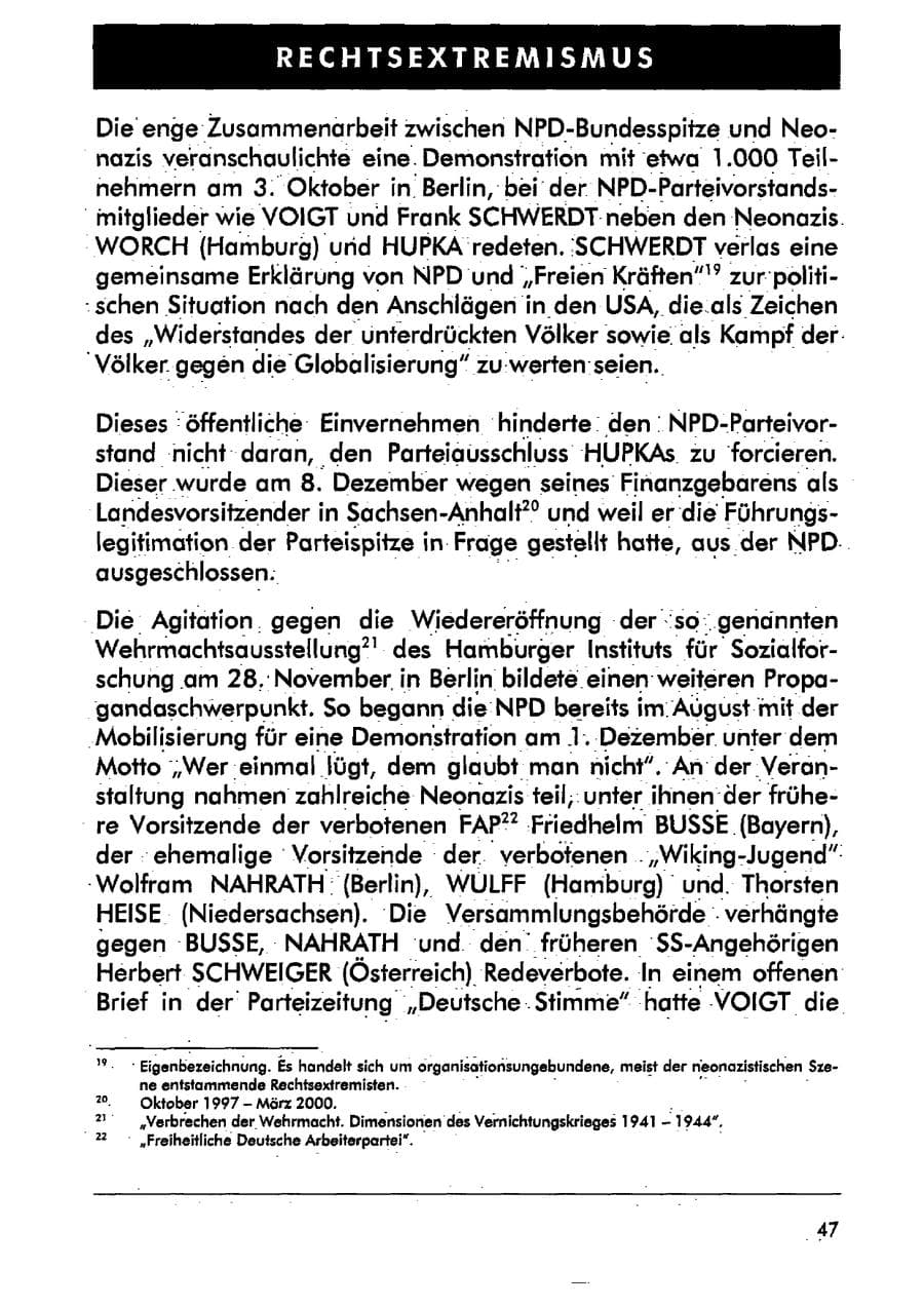 Seite 58 des Verfassungsschutzbericht 2001 Sachsen-Anhalt