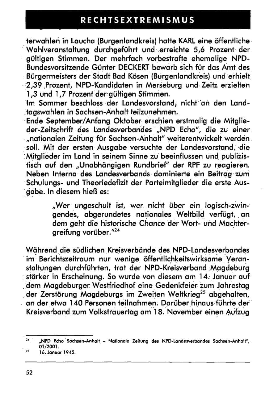 Seite 63 des Verfassungsschutzbericht 2001 Sachsen-Anhalt