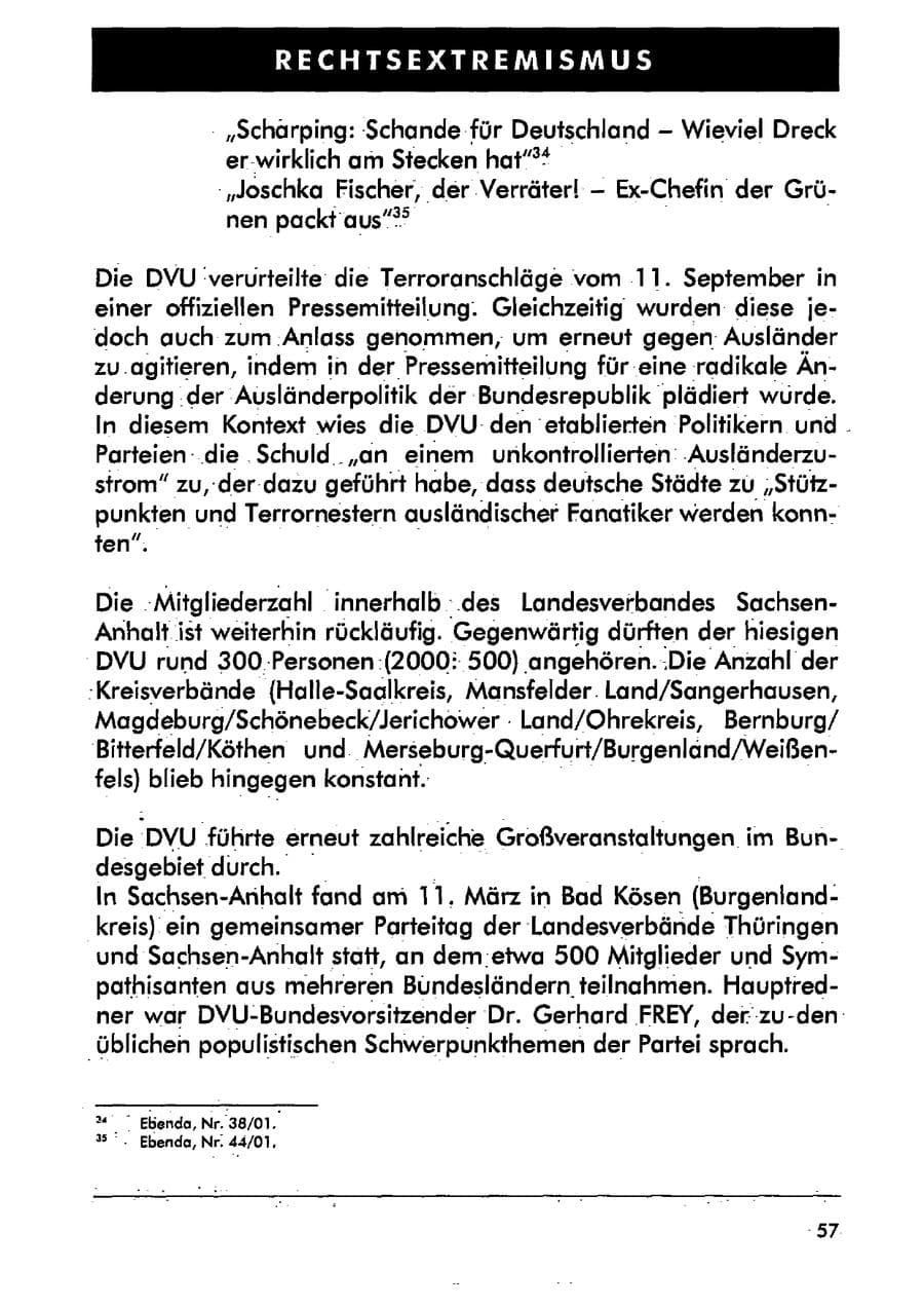 Seite 68 des Verfassungsschutzbericht 2001 Sachsen-Anhalt