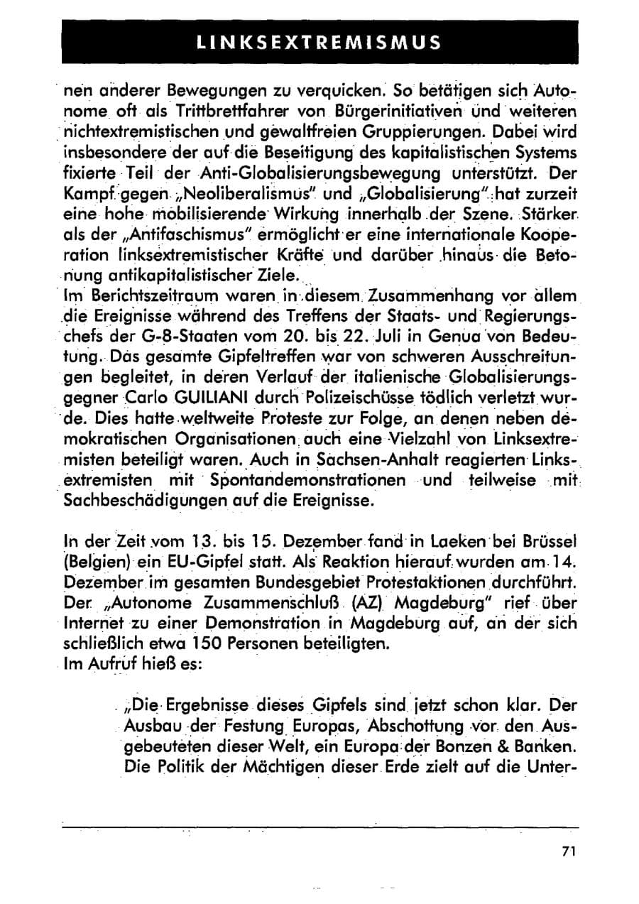 Seite 82 des Verfassungsschutzbericht 2001 Sachsen-Anhalt