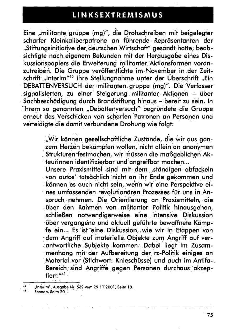 Seite 86 des Verfassungsschutzbericht 2001 Sachsen-Anhalt