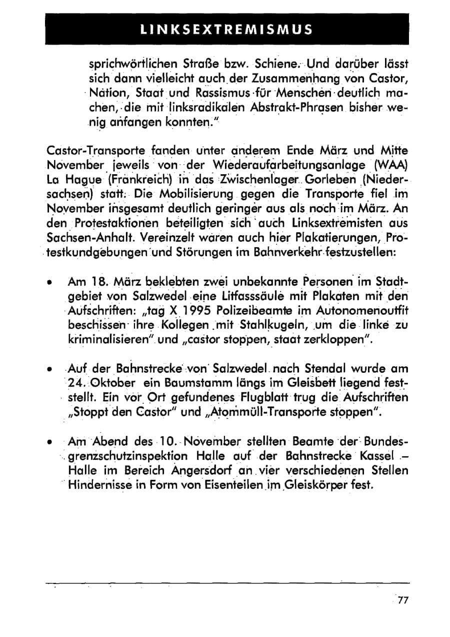 Seite 88 des Verfassungsschutzbericht 2001 Sachsen-Anhalt