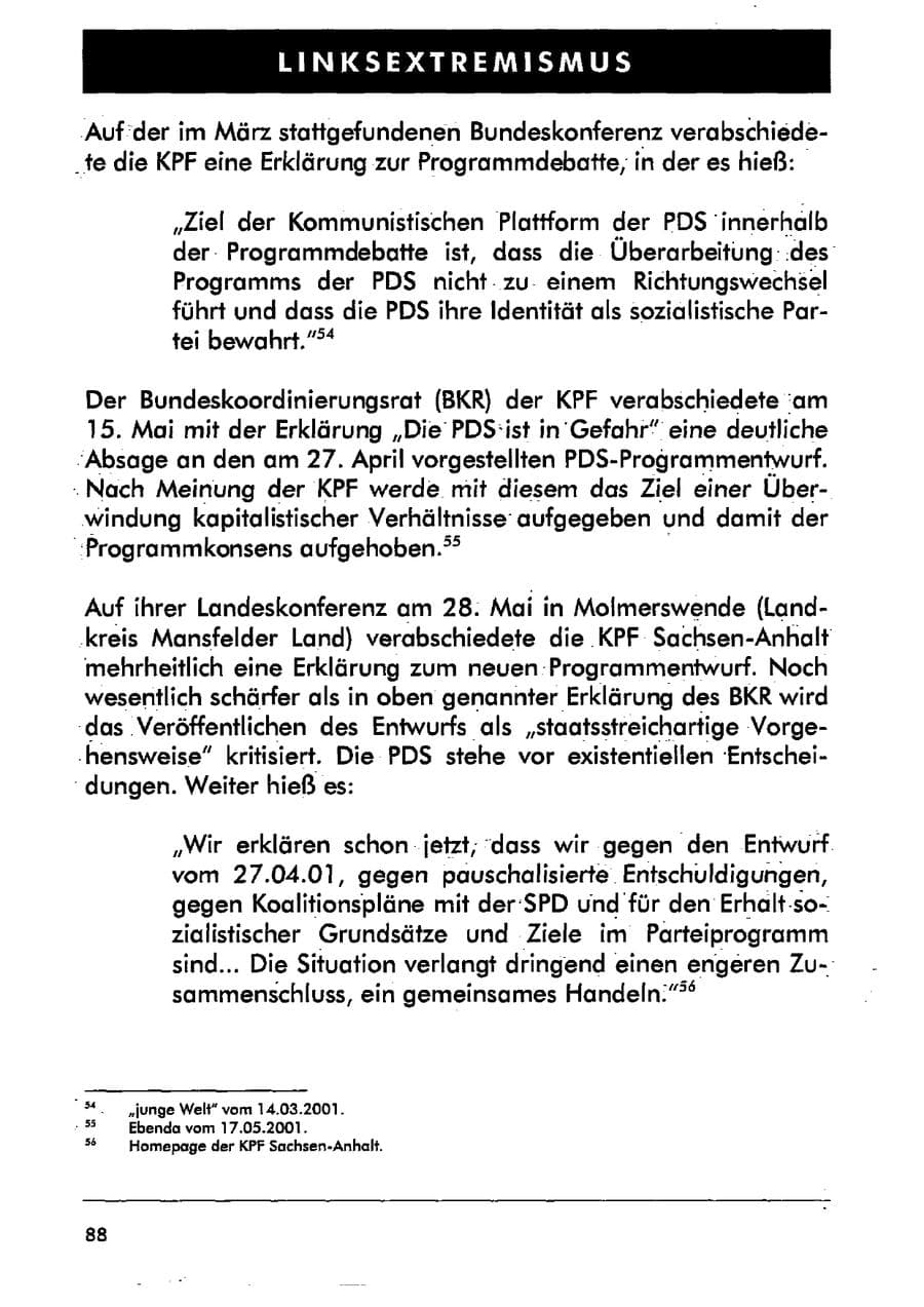 Seite 99 des Verfassungsschutzbericht 2001 Sachsen-Anhalt