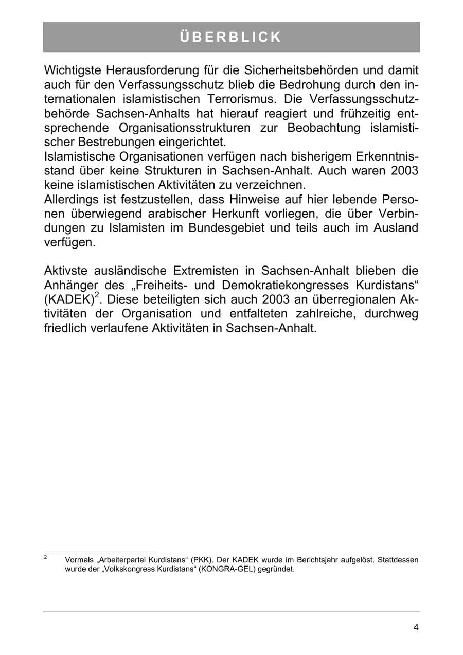 Seite 13 des Verfassungsschutzbericht 2003 Sachsen-Anhalt