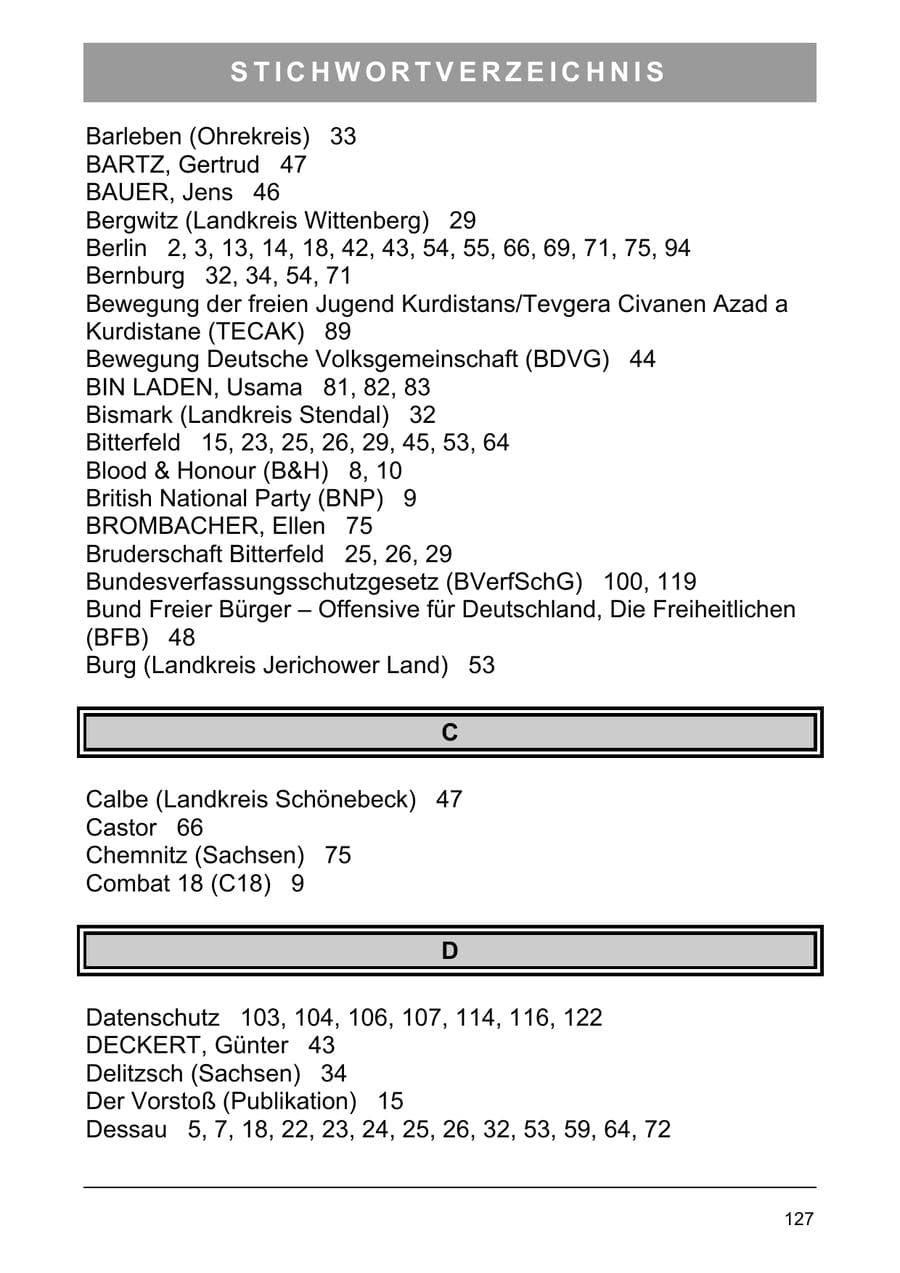 Seite 136 des Verfassungsschutzbericht 2003 Sachsen-Anhalt