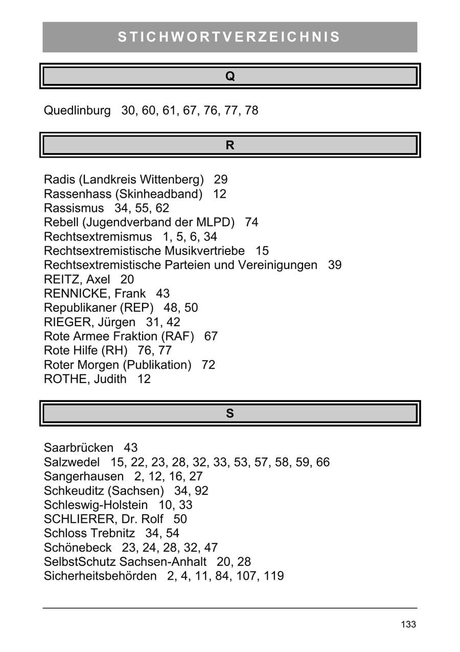Seite 142 des Verfassungsschutzbericht 2003 Sachsen-Anhalt