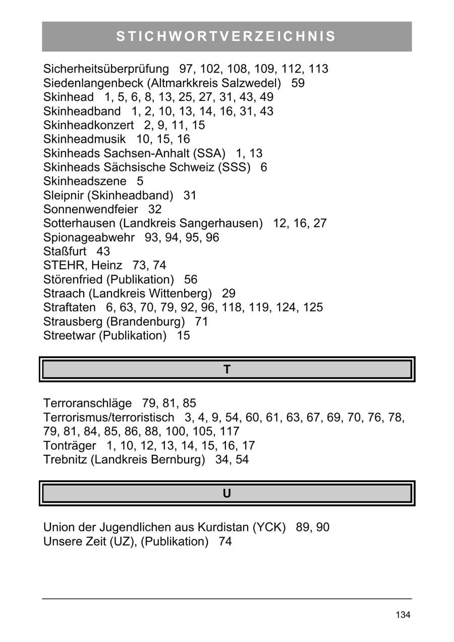 Seite 143 des Verfassungsschutzbericht 2003 Sachsen-Anhalt