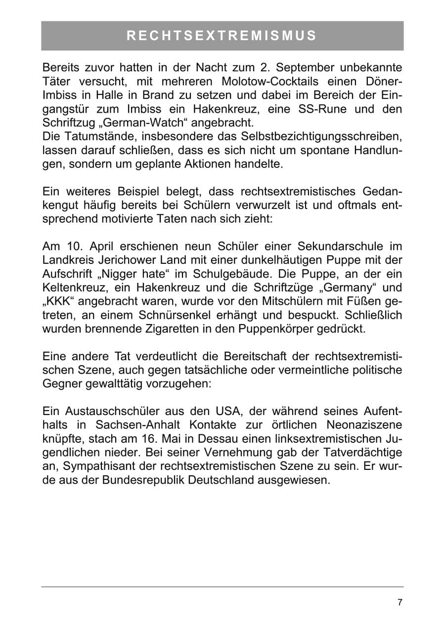 Seite 16 des Verfassungsschutzbericht 2003 Sachsen-Anhalt