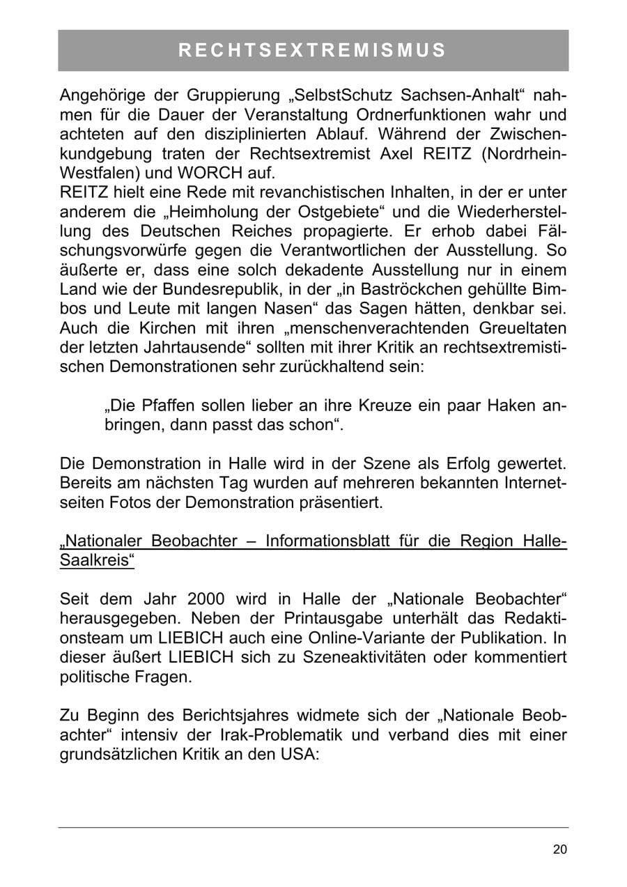Seite 29 des Verfassungsschutzbericht 2003 Sachsen-Anhalt