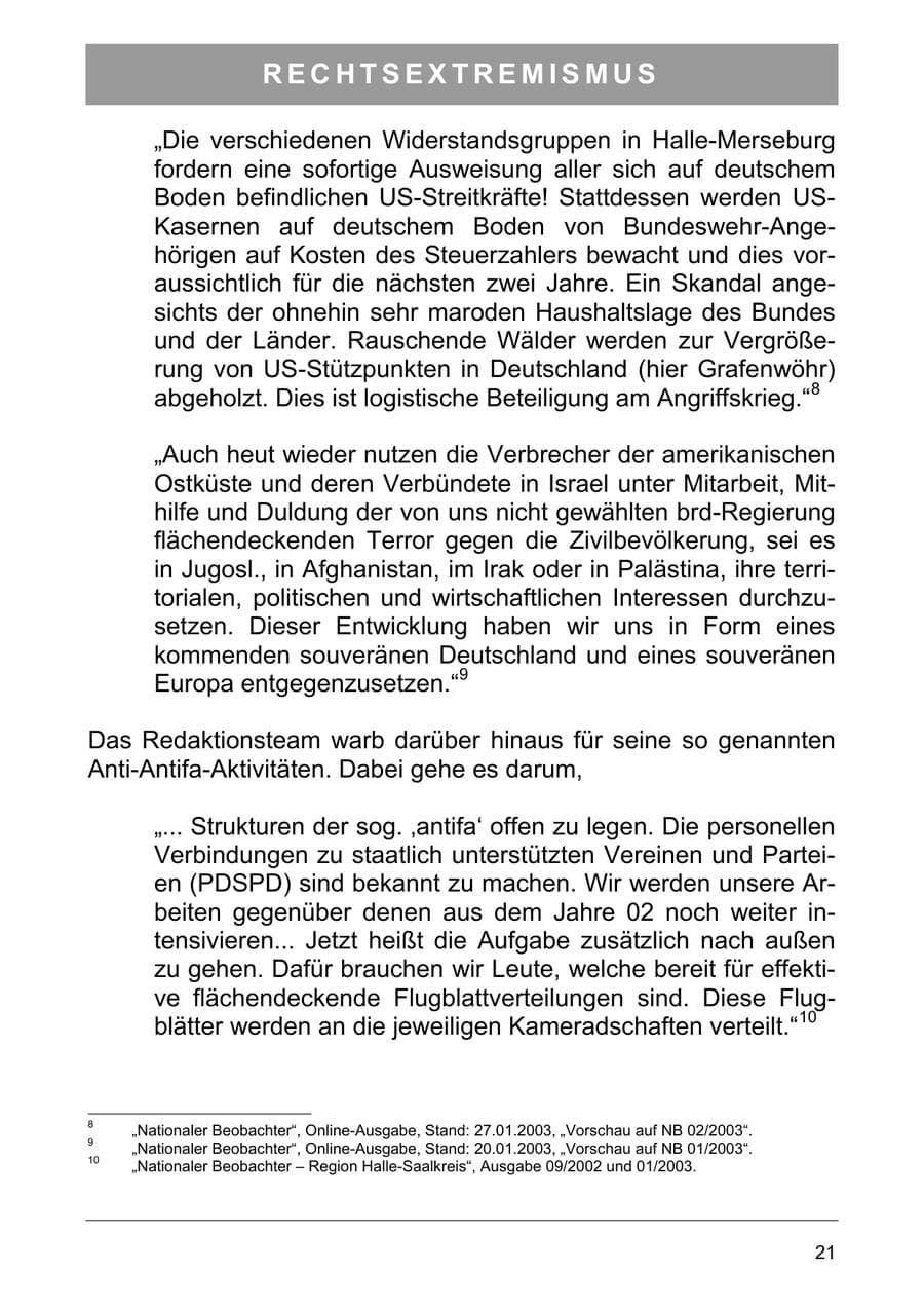 Seite 30 des Verfassungsschutzbericht 2003 Sachsen-Anhalt