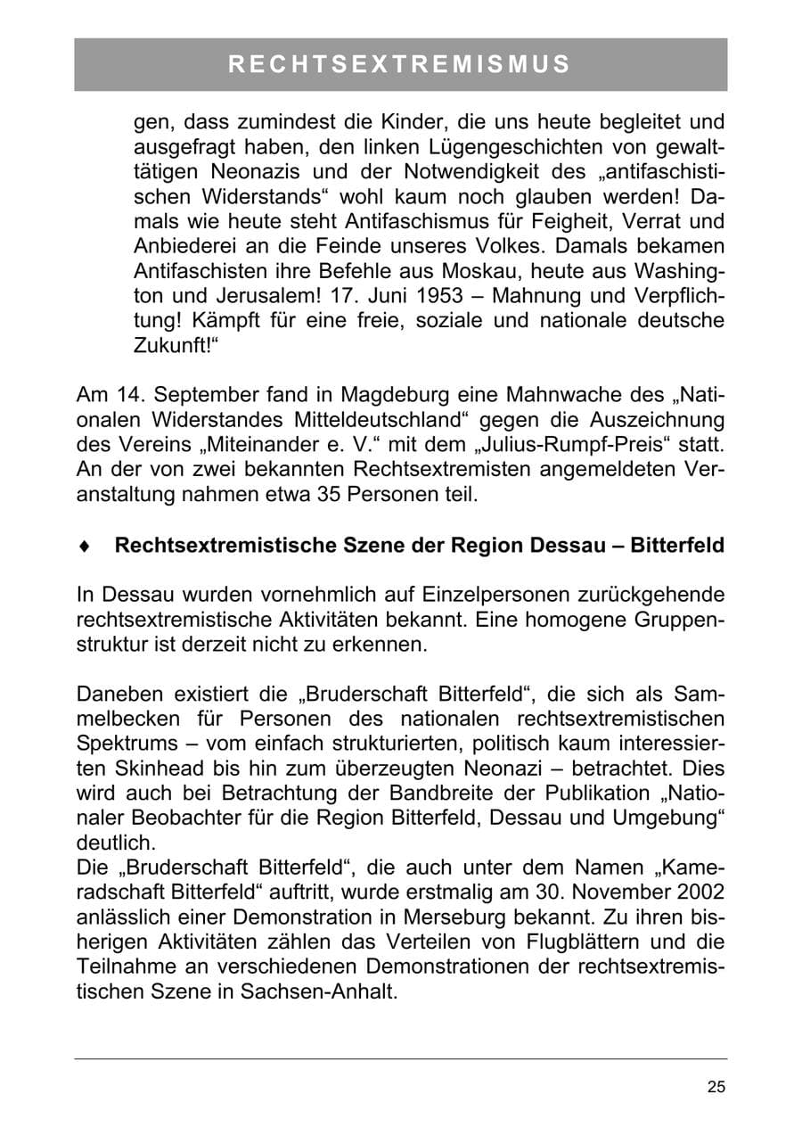 Seite 34 des Verfassungsschutzbericht 2003 Sachsen-Anhalt