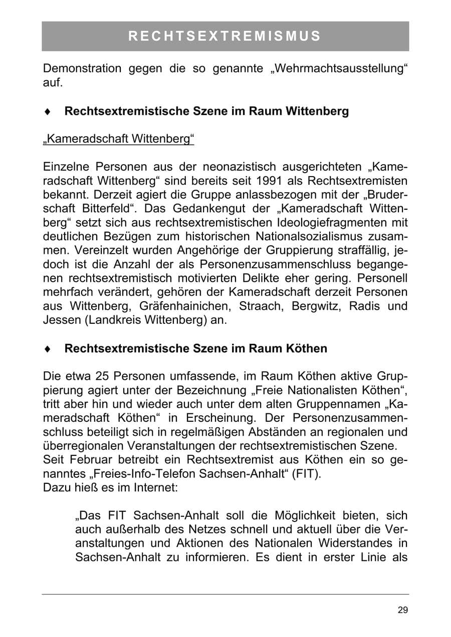 Seite 38 des Verfassungsschutzbericht 2003 Sachsen-Anhalt