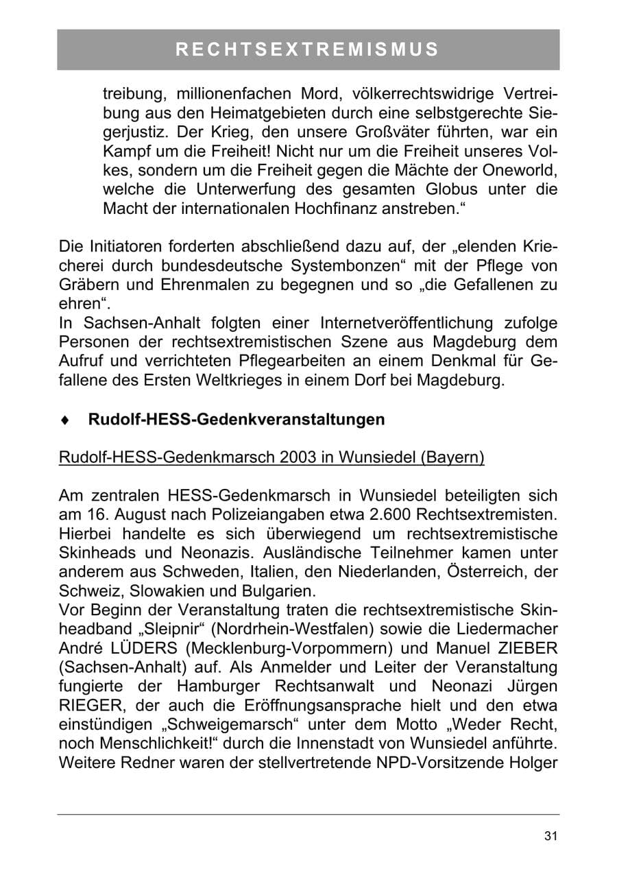 Seite 40 des Verfassungsschutzbericht 2003 Sachsen-Anhalt