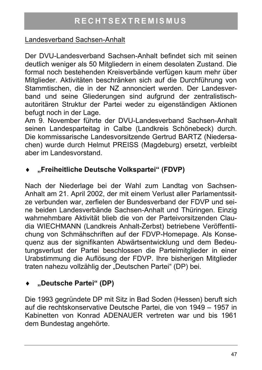 Seite 56 des Verfassungsschutzbericht 2003 Sachsen-Anhalt