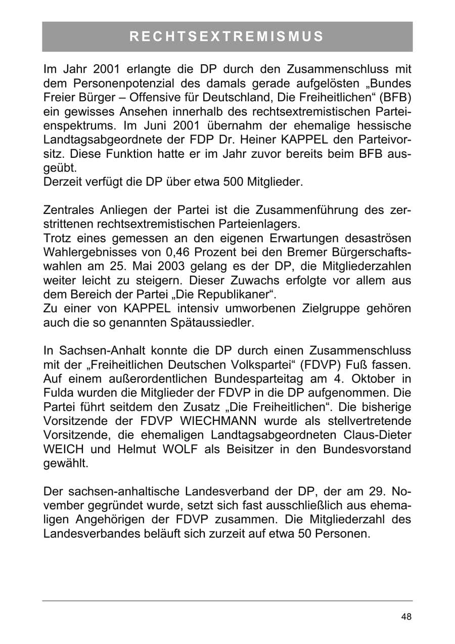Seite 57 des Verfassungsschutzbericht 2003 Sachsen-Anhalt