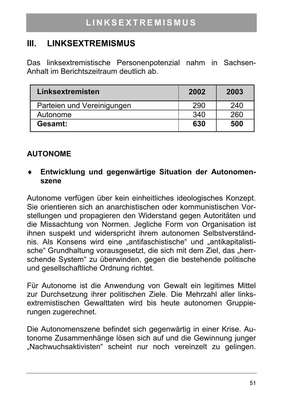 Seite 60 des Verfassungsschutzbericht 2003 Sachsen-Anhalt