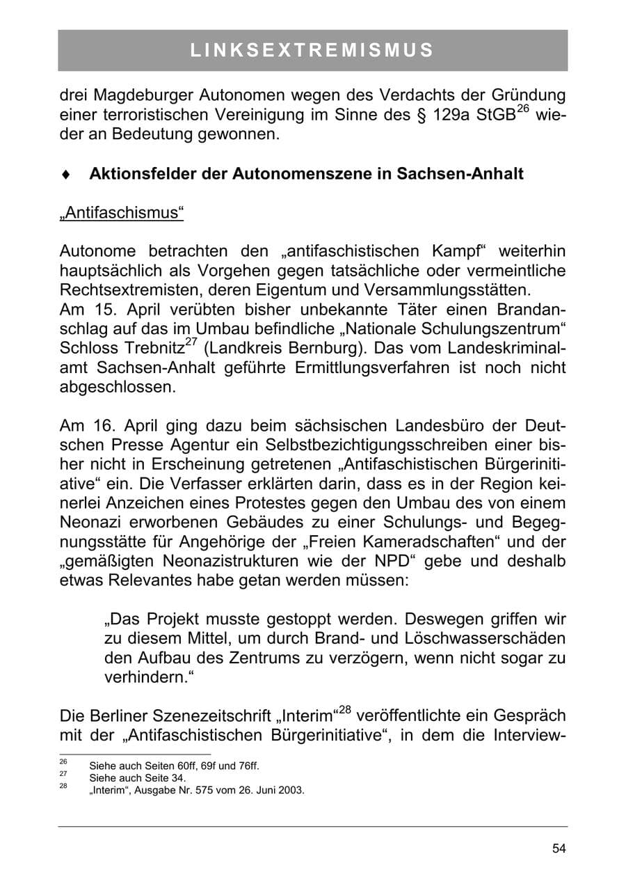 Seite 63 des Verfassungsschutzbericht 2003 Sachsen-Anhalt