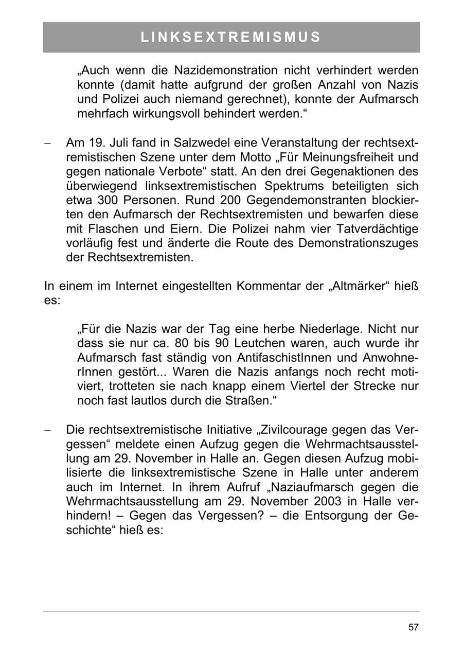 Seite 66 des Verfassungsschutzbericht 2003 Sachsen-Anhalt