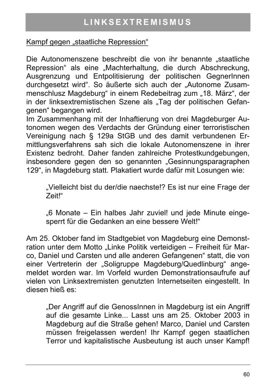 Seite 69 des Verfassungsschutzbericht 2003 Sachsen-Anhalt