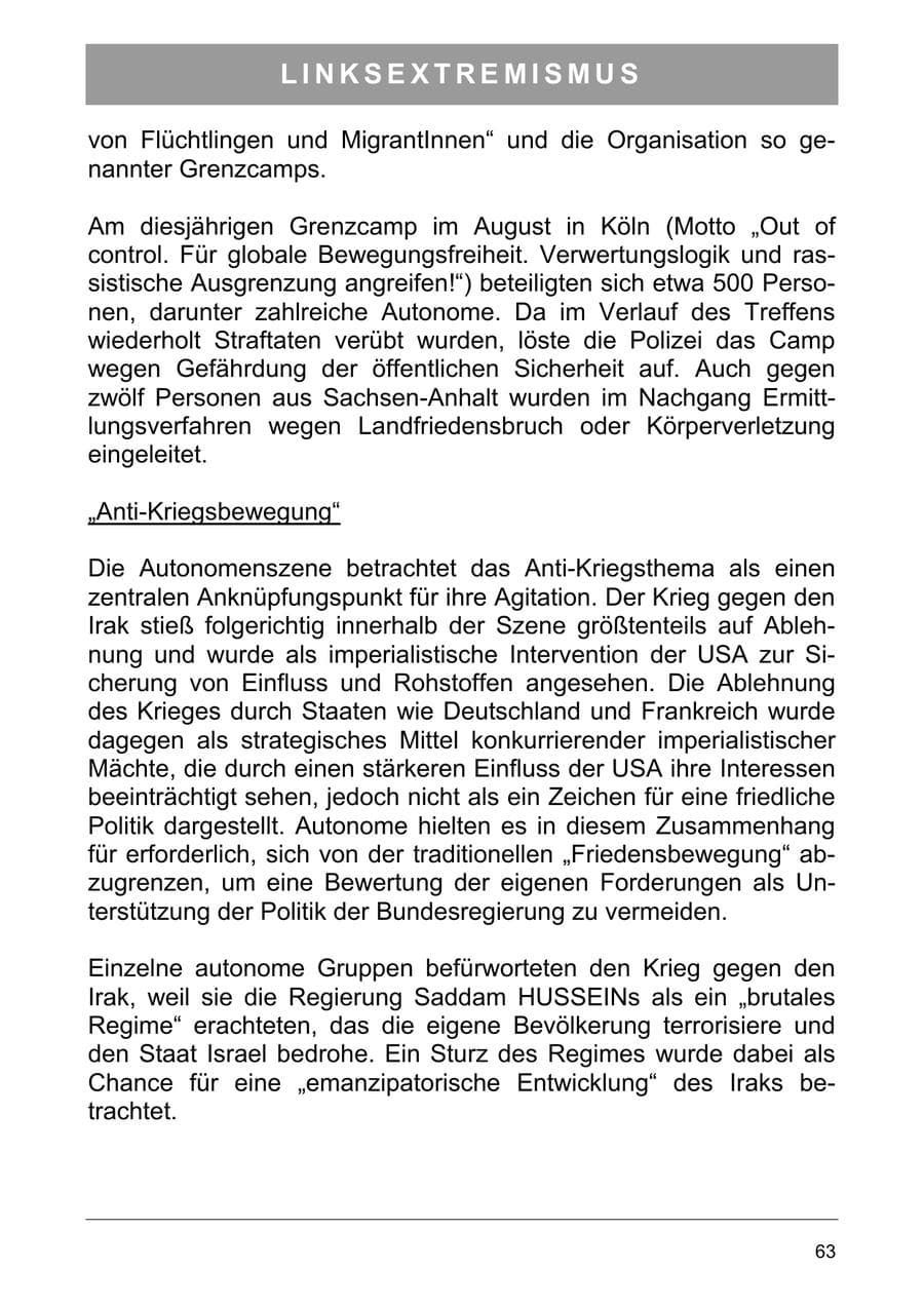 Seite 72 des Verfassungsschutzbericht 2003 Sachsen-Anhalt