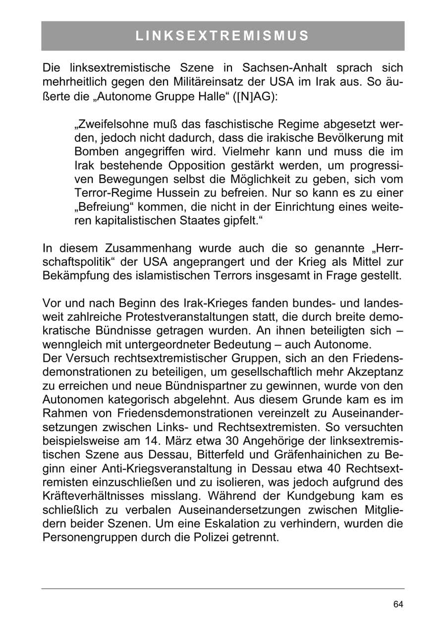 Seite 73 des Verfassungsschutzbericht 2003 Sachsen-Anhalt