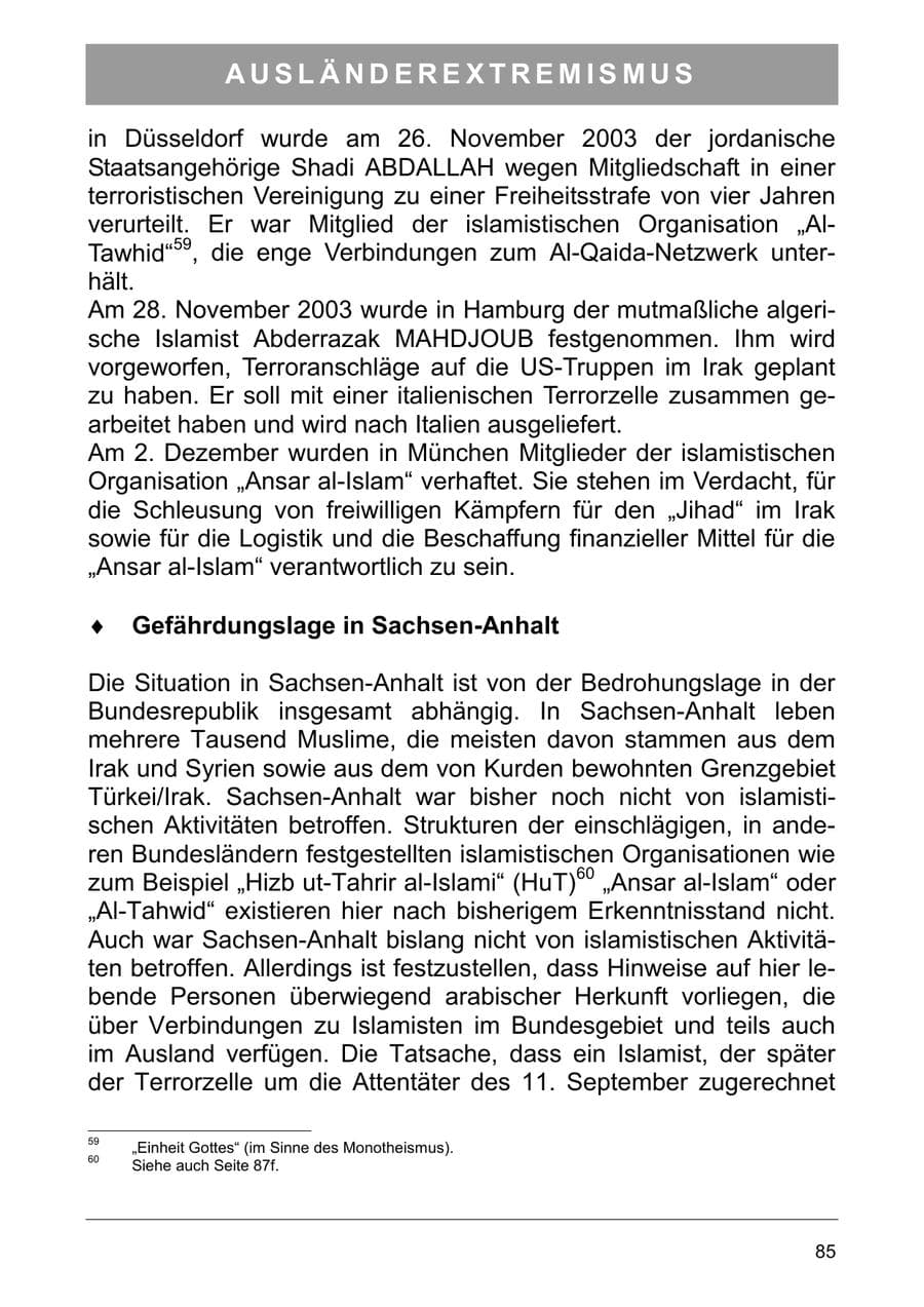 Seite 94 des Verfassungsschutzbericht 2003 Sachsen-Anhalt
