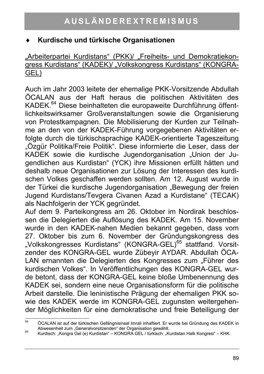 Seite 98 des Verfassungsschutzbericht 2003 Sachsen-Anhalt