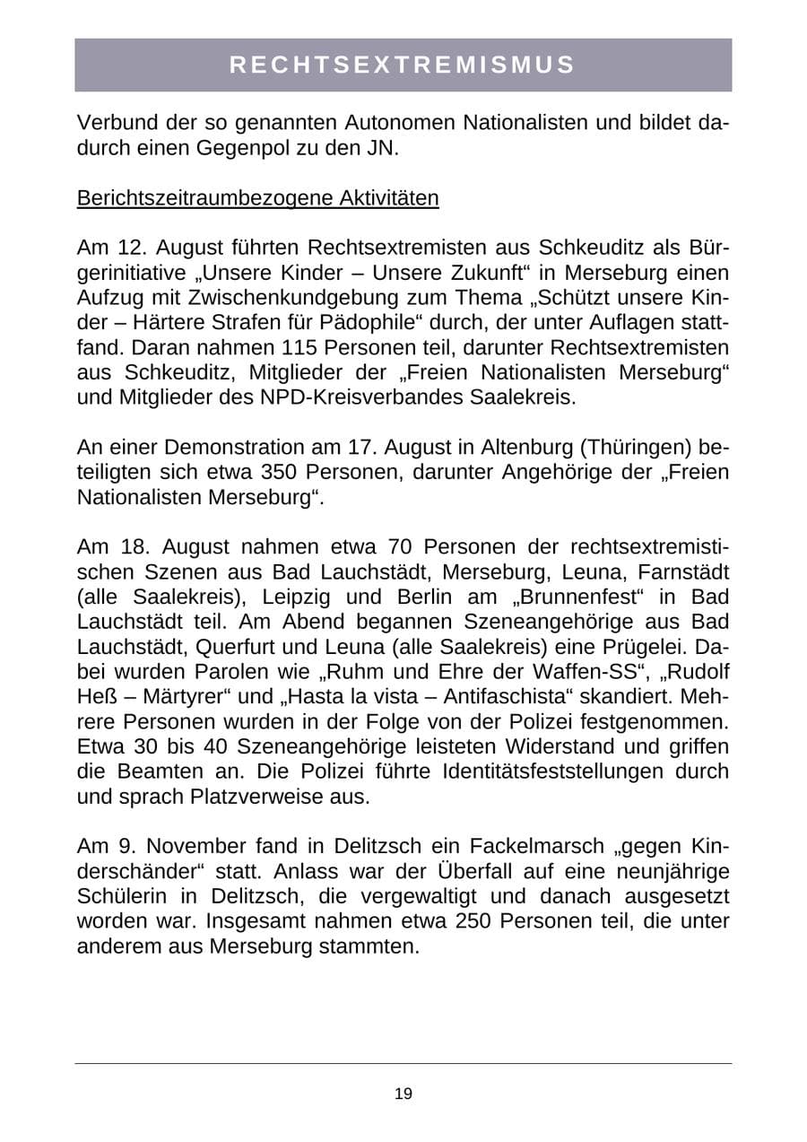 Seite 22 des Verfassungsschutzbericht 2007 Sachsen-Anhalt