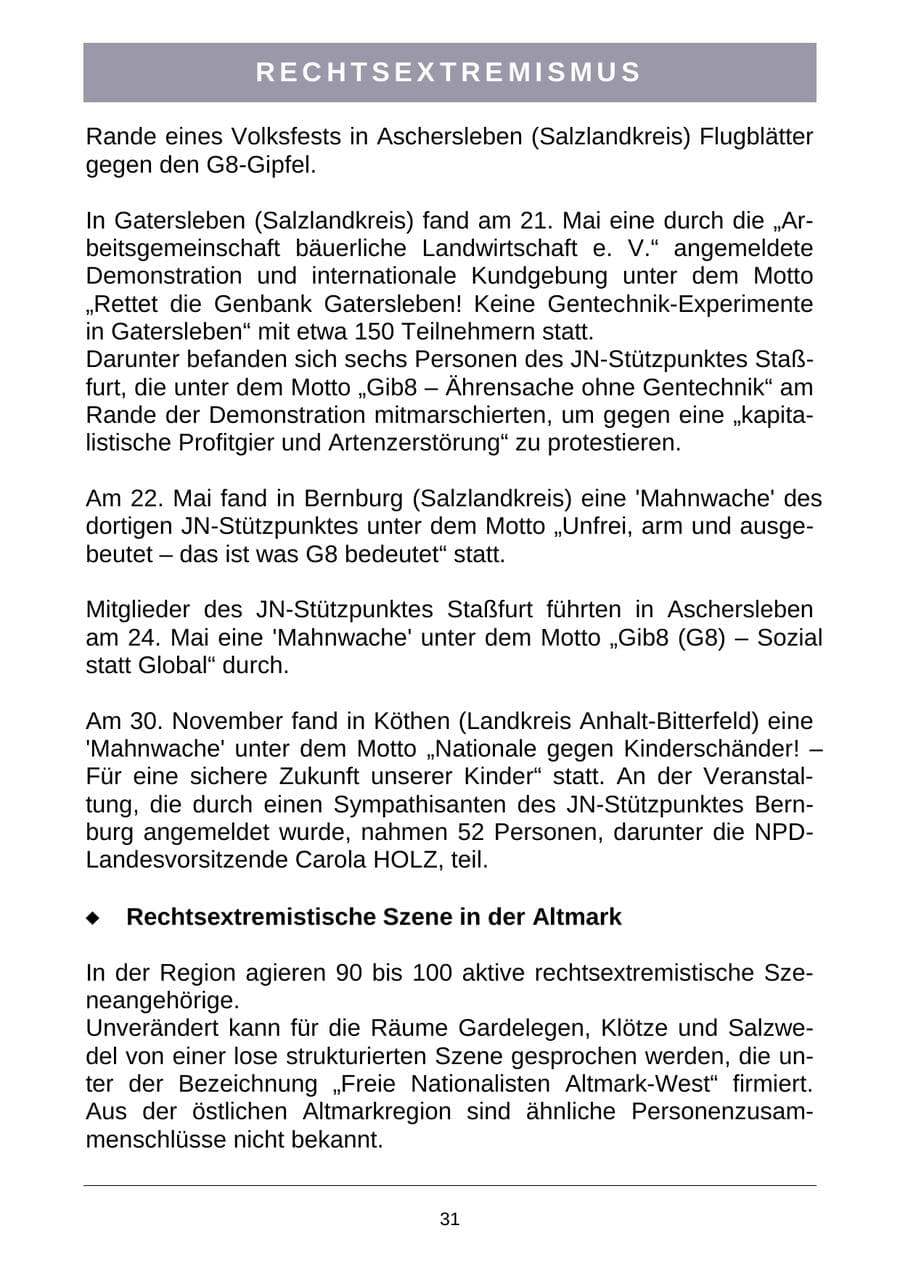 Seite 34 des Verfassungsschutzbericht 2007 Sachsen-Anhalt