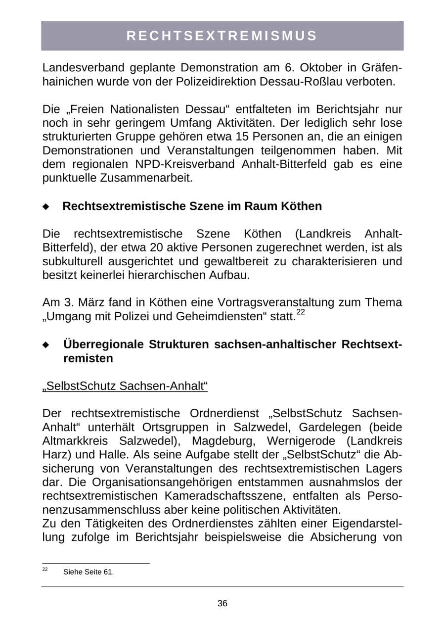 Seite 39 des Verfassungsschutzbericht 2007 Sachsen-Anhalt