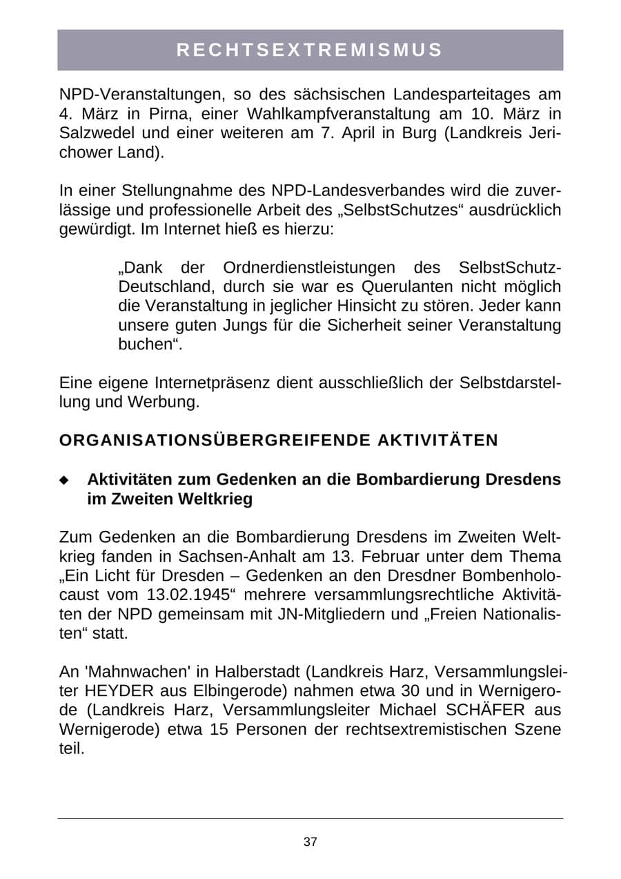 Seite 40 des Verfassungsschutzbericht 2007 Sachsen-Anhalt