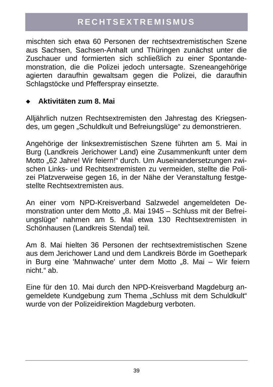 Seite 42 des Verfassungsschutzbericht 2007 Sachsen-Anhalt