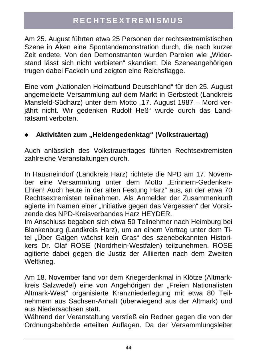 Seite 47 des Verfassungsschutzbericht 2007 Sachsen-Anhalt