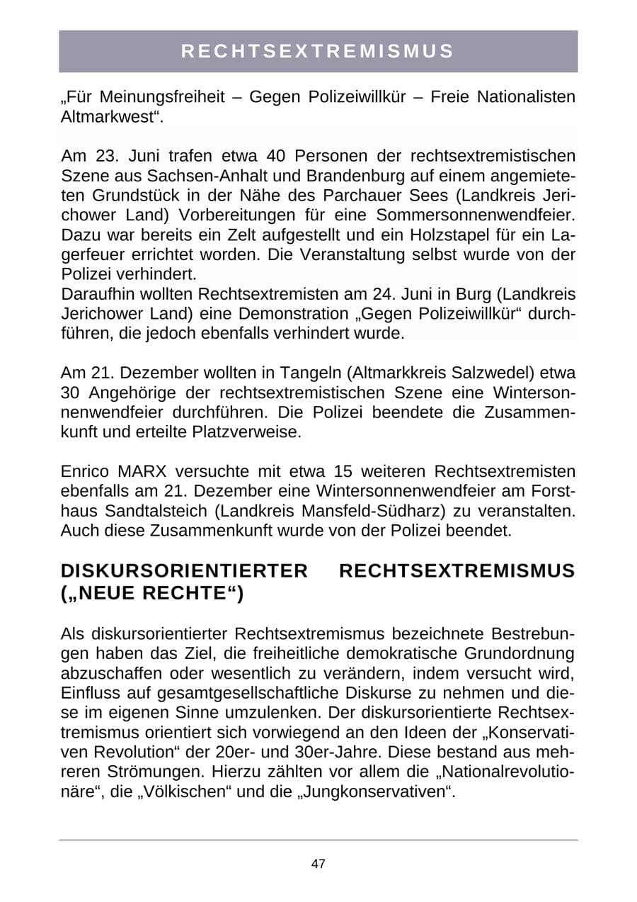 Seite 50 des Verfassungsschutzbericht 2007 Sachsen-Anhalt
