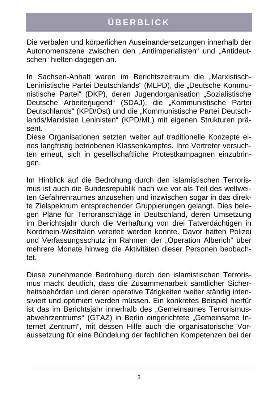Seite 6 des Verfassungsschutzbericht 2007 Sachsen-Anhalt