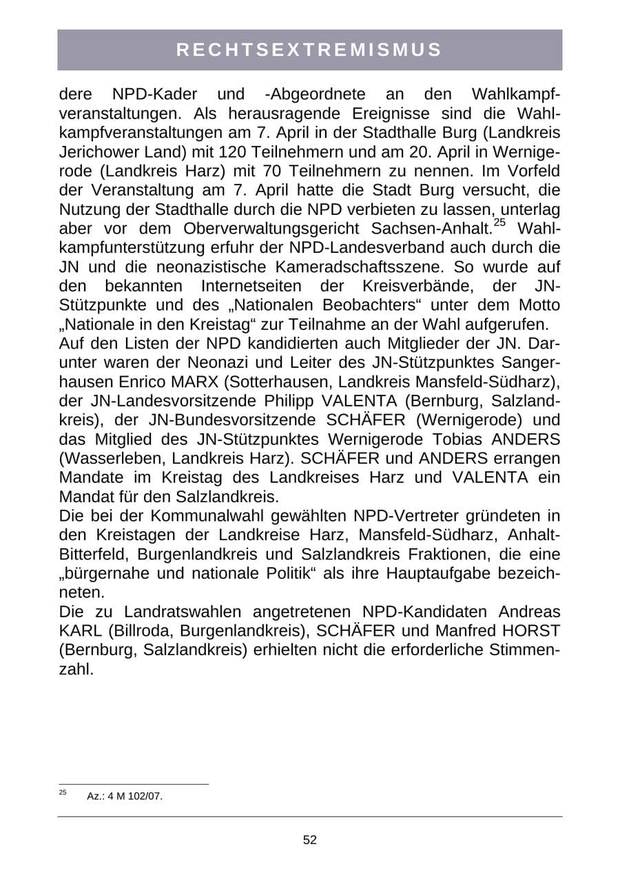 Seite 55 des Verfassungsschutzbericht 2007 Sachsen-Anhalt