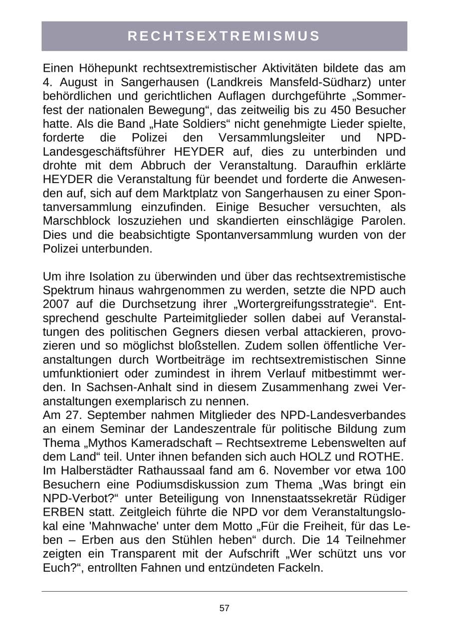 Seite 60 des Verfassungsschutzbericht 2007 Sachsen-Anhalt