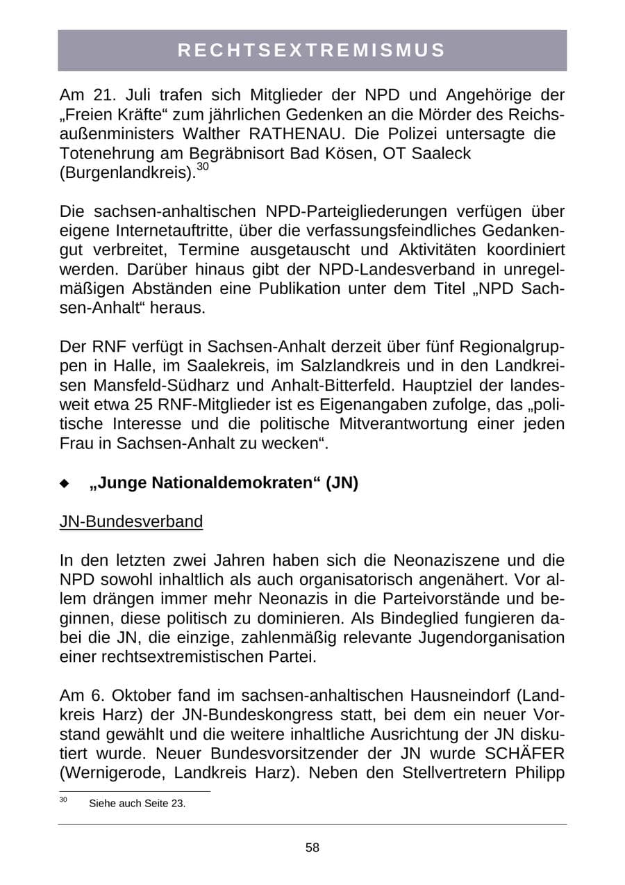 Seite 61 des Verfassungsschutzbericht 2007 Sachsen-Anhalt