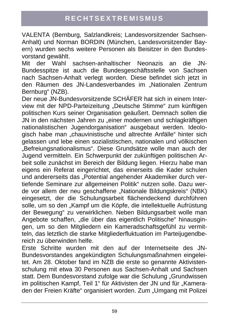 Seite 62 des Verfassungsschutzbericht 2007 Sachsen-Anhalt